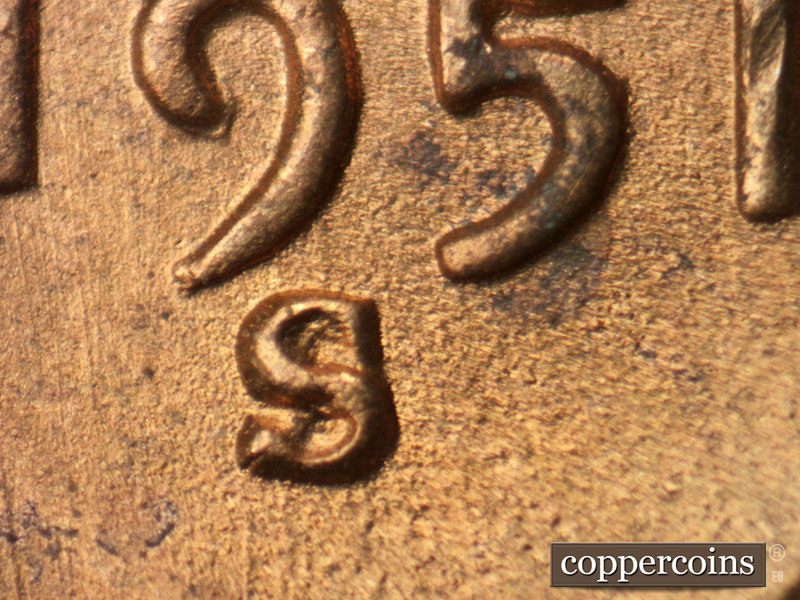Die-stage C marker on 1951S•1MM•022 (1951 Repunched Mint Mark).