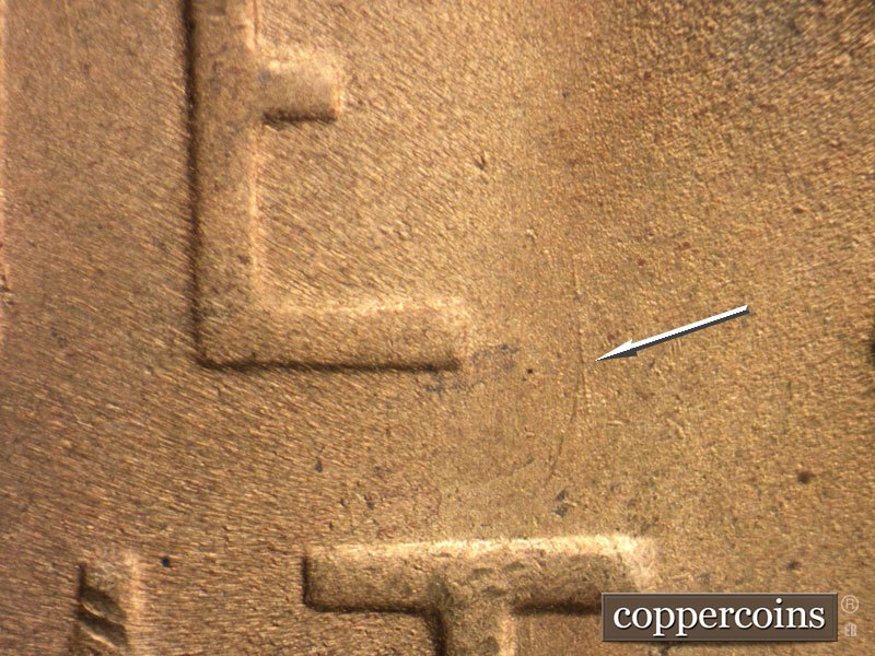 Die-stage C marker on 1951S•1MM•022 (1951 Repunched Mint Mark).