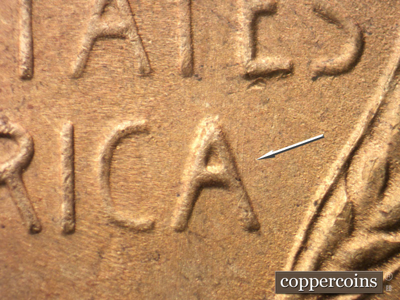 Die-stage C marker on 1951S•1MM•022 (1951 Repunched Mint Mark).