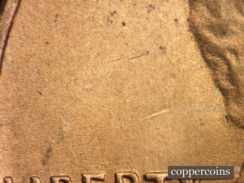 Die-stage B marker on 1951S•1MM•024 (1951 Repunched Mint Mark).