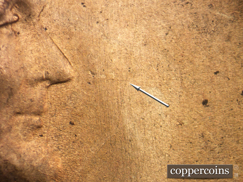 Die-stage B marker on 1951S•1MM•024 (1951 Repunched Mint Mark).