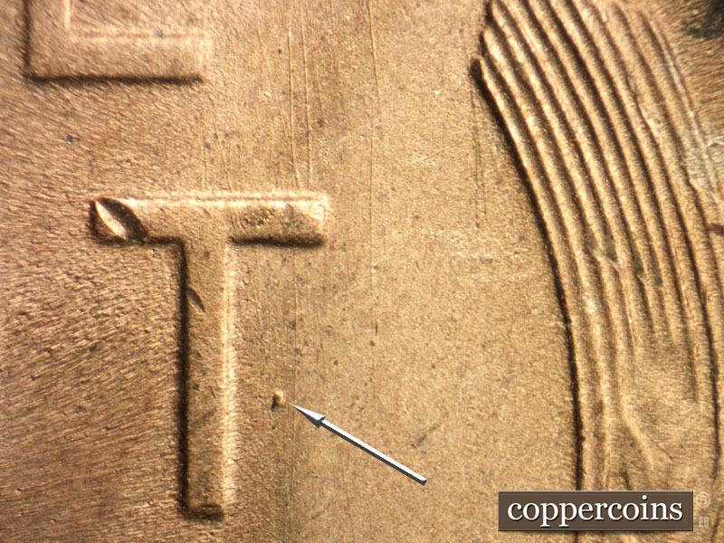 Die-stage B marker on 1951S•1MM•024 (1951 Repunched Mint Mark).