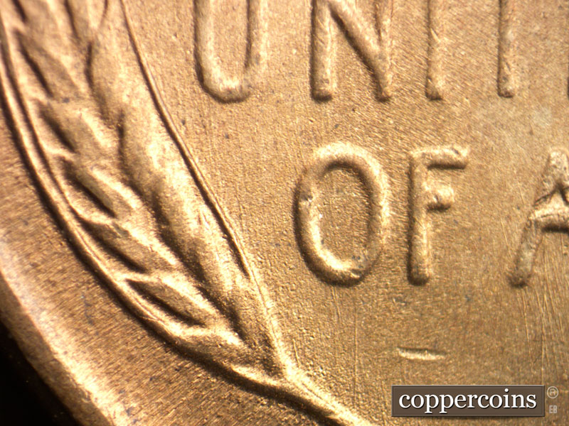 Die-stage B marker on 1951S•1MM•024 (1951 Repunched Mint Mark).