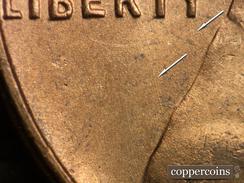Die-stage B marker on 1951S•1MM•025 (1951 Repunched Mint Mark).