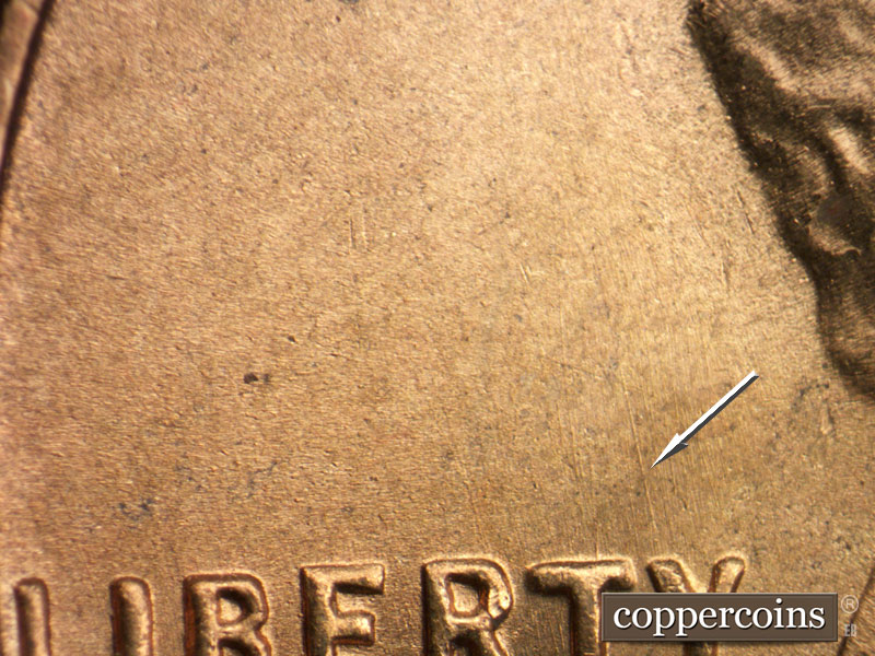 Die-stage B marker on 1951S•1MM•025 (1951 Repunched Mint Mark).