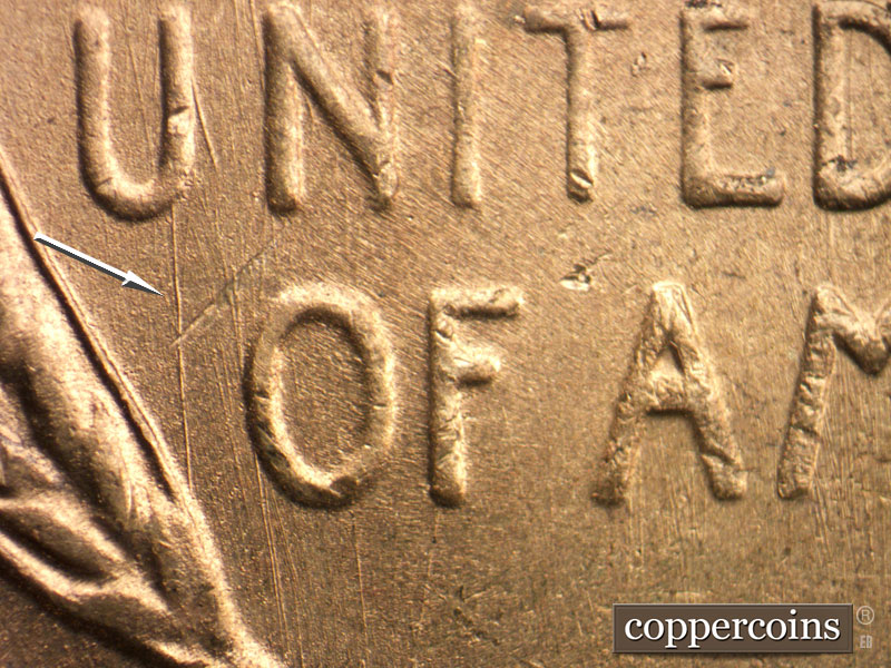 Die-stage B marker on 1951S•1MM•025 (1951 Repunched Mint Mark).