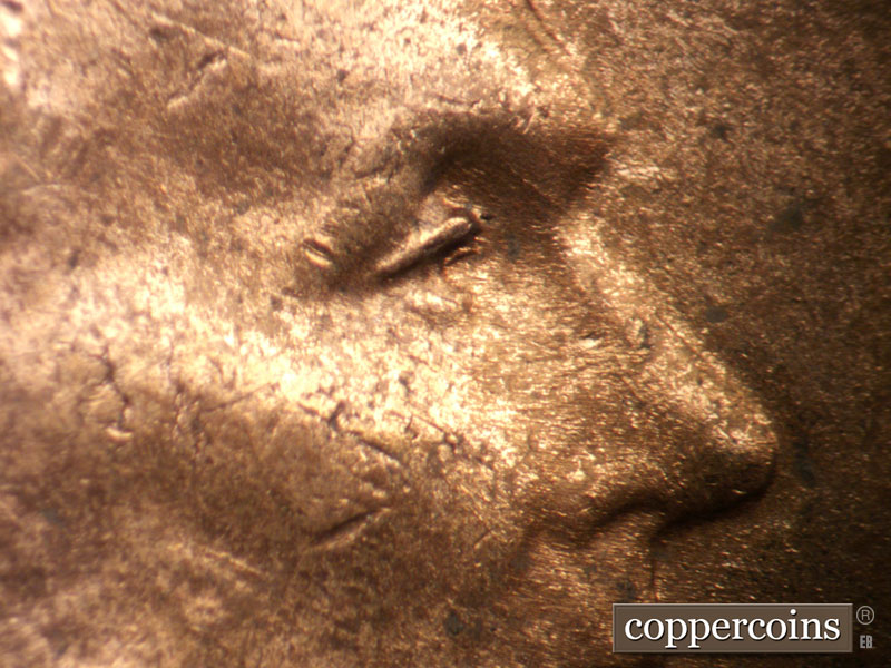 1952 Lincoln cent obverse, CopperCoins die 1952D•1DO•004.