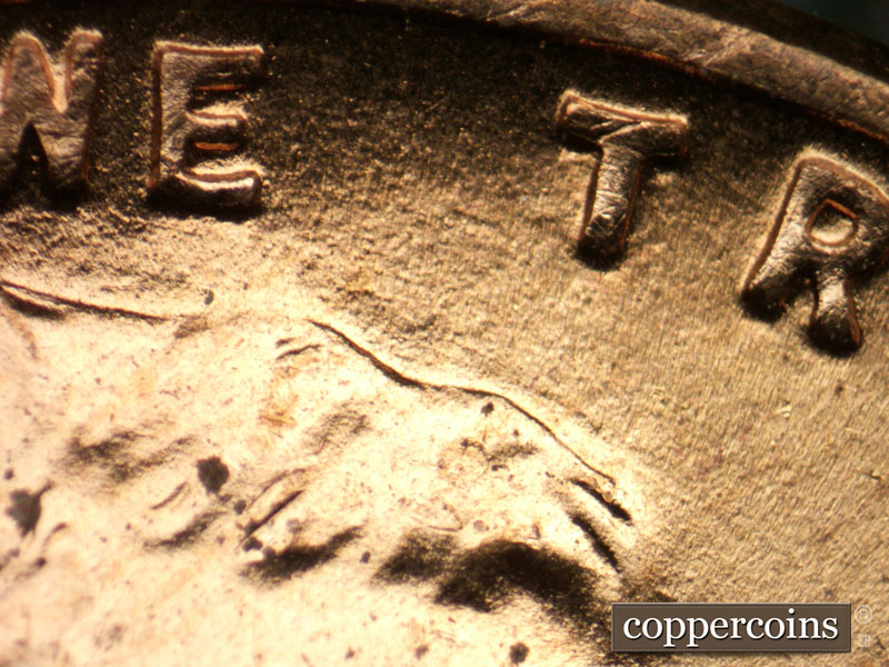 1952 Lincoln cent obverse, CopperCoins die 1952D•1DO•009.