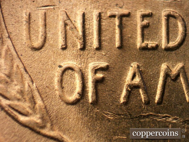 Die-stage B marker on 1952D•1MM•002 (1952 Repunched Mint Mark).