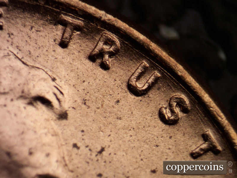 Die-stage B marker on 1952D•1MM•016 (1952 Repunched Mint Mark).