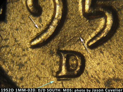 1952 Lincoln cent obverse, CopperCoins die 1952D•1MM•020.