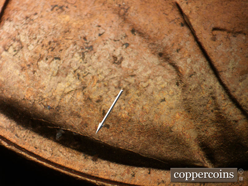 Die-stage C marker on 1952D•1MM•022 (1952 Repunched Mint Mark).