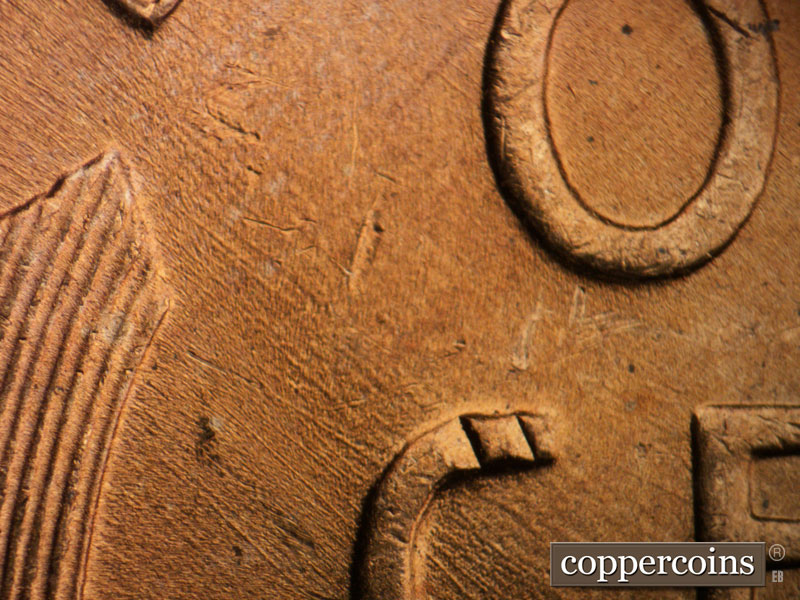 Die-stage C marker on 1952D•1MM•022 (1952 Repunched Mint Mark).