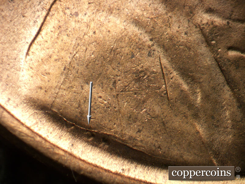 Die-stage C marker on 1952D•1MM•031 (1952 Repunched Mint Mark).