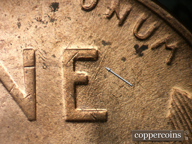Die-stage C marker on 1952D•1MM•031 (1952 Repunched Mint Mark).