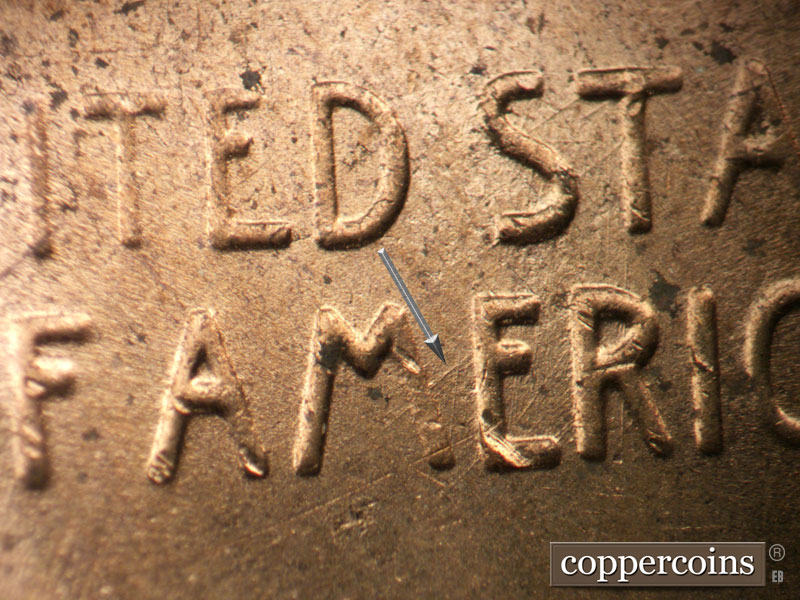 Die-stage C marker on 1952D•1MM•031 (1952 Repunched Mint Mark).