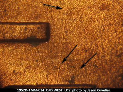 Die-stage C marker on 1952D•1MM•034 (1952 Repunched Mint Mark).