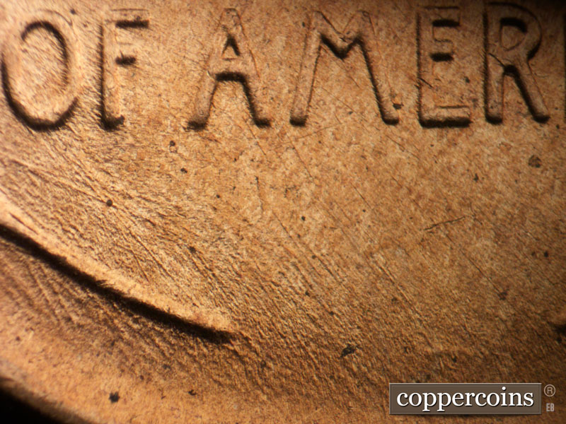 Die-stage B marker on 1952D•1MM•036 (1952 Repunched Mint Mark).
