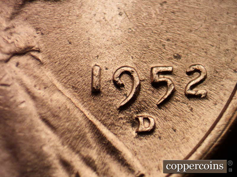 Die-stage C marker on 1952D•1MM•037 (1952 Repunched Mint Mark).