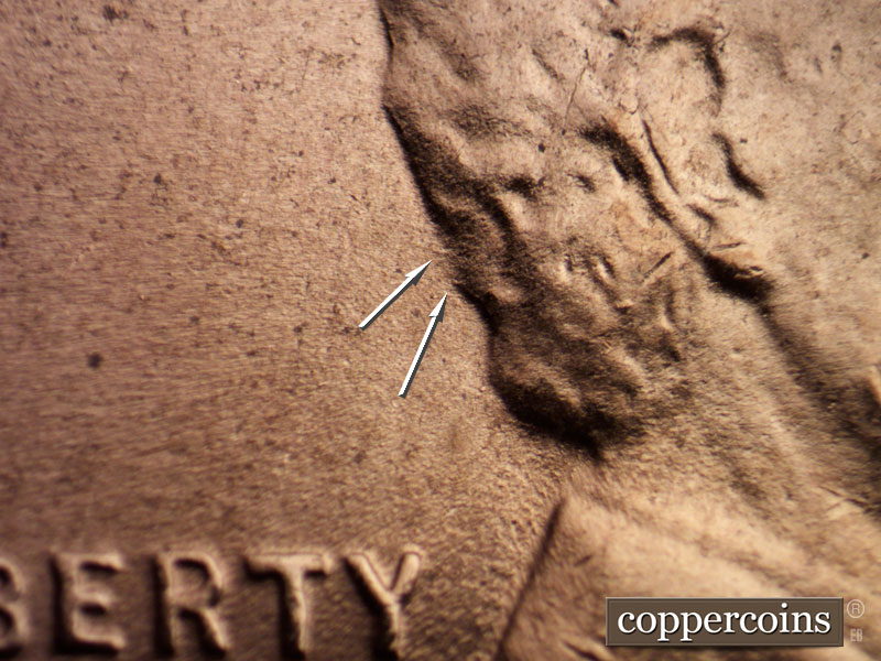 Die-stage C marker on 1952D•1MM•037 (1952 Repunched Mint Mark).