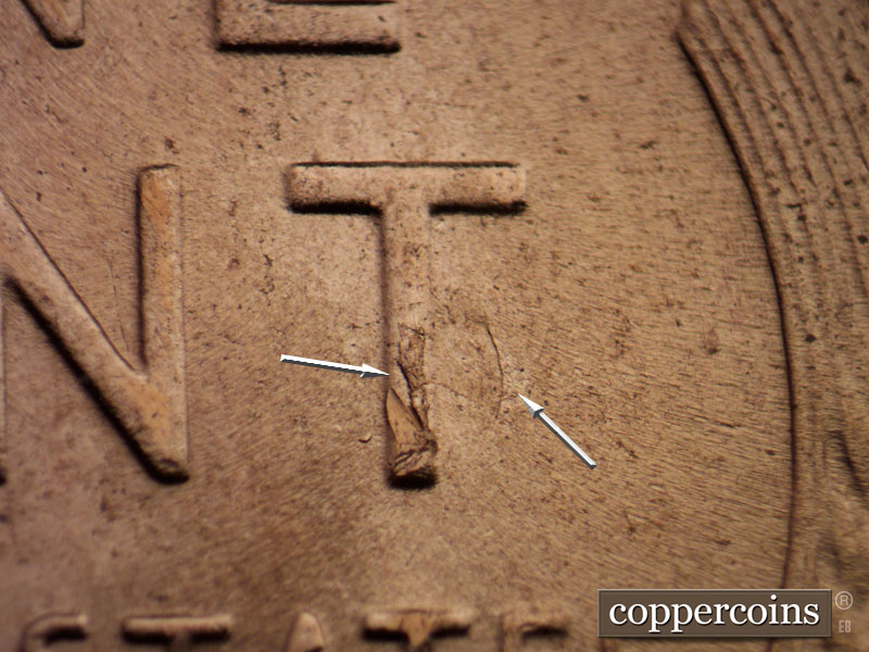 Die-stage C marker on 1952D•1MM•037 (1952 Repunched Mint Mark).