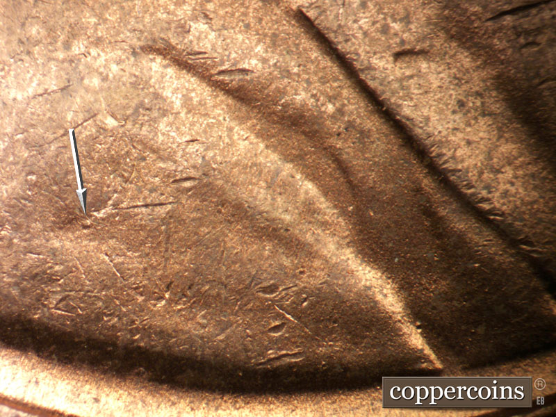 Die-stage B marker on 1952D•1MM•051 (1952 Repunched Mint Mark).