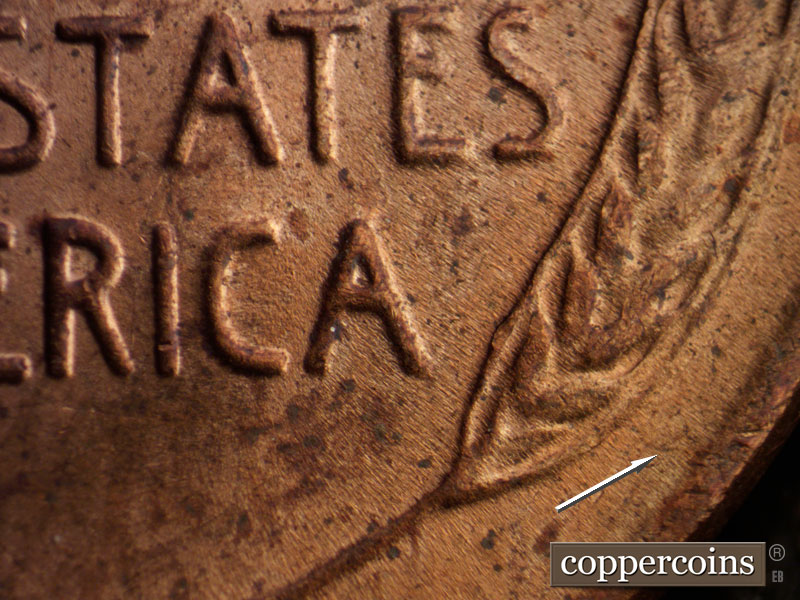 Die-stage C marker on 1952D•1MM•051 (1952 Repunched Mint Mark).