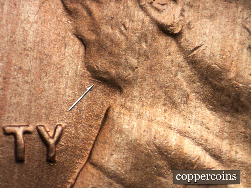 Die-stage C marker on 1952D•1MM•054 (1952 Repunched Mint Mark).