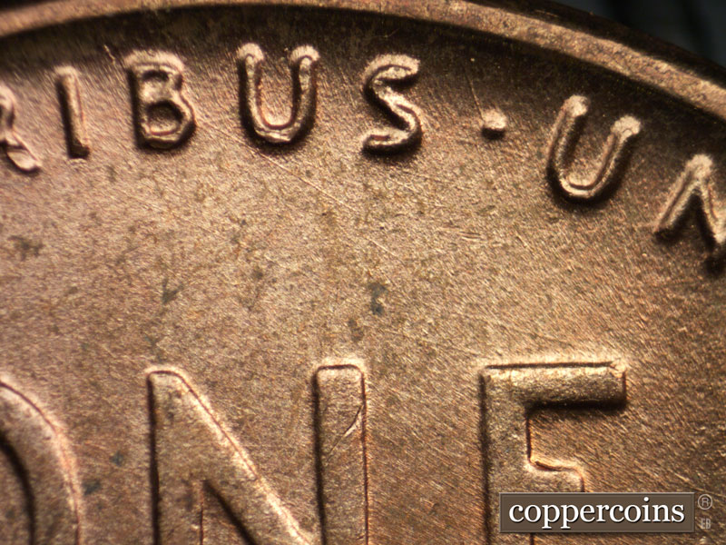 Die-stage C marker on 1952D•1MM•054 (1952 Repunched Mint Mark).