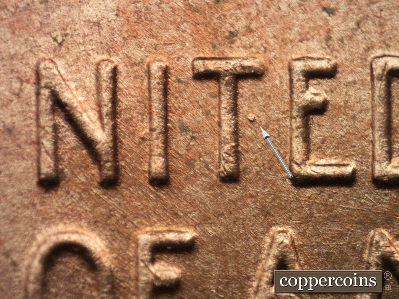 Die-stage C marker on 1952D•1MM•054 (1952 Repunched Mint Mark).