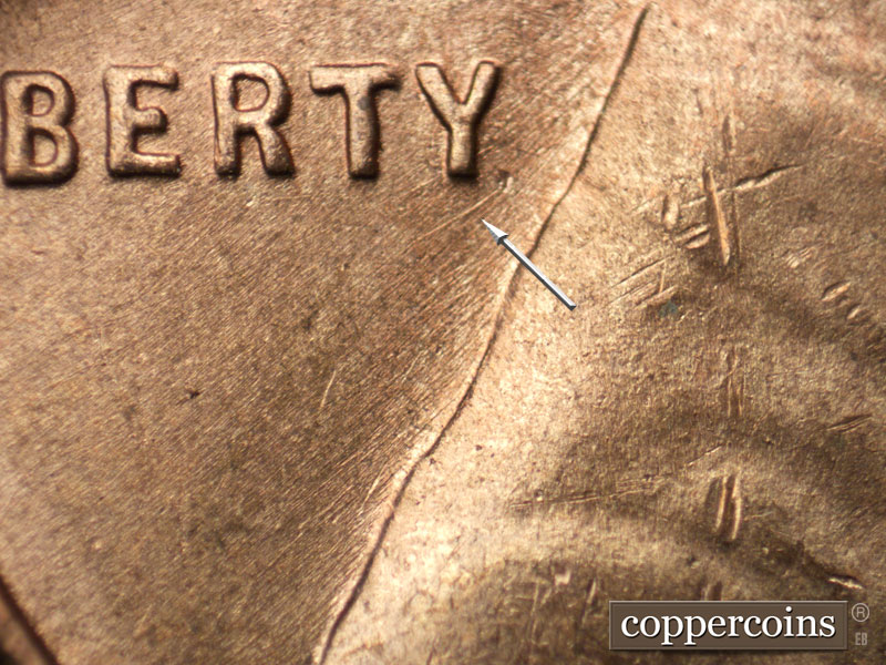 Die-stage B marker on 1952D•1MM•055 (1952 Repunched Mint Mark).