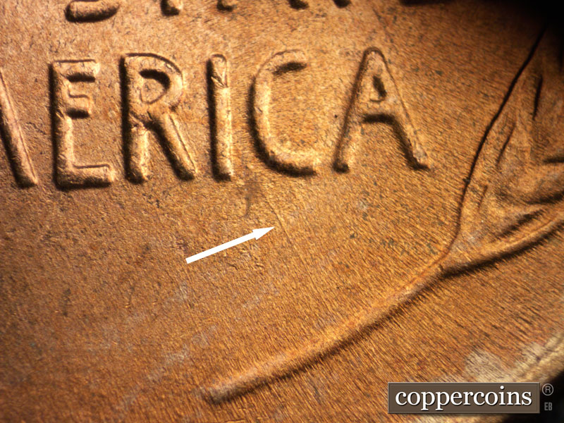 Die-stage C marker on 1952D•1MM•058 (1952 Repunched Mint Mark).