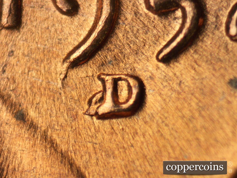 Die-stage C marker on 1952D•1MM•059 (1952 Repunched Mint Mark).