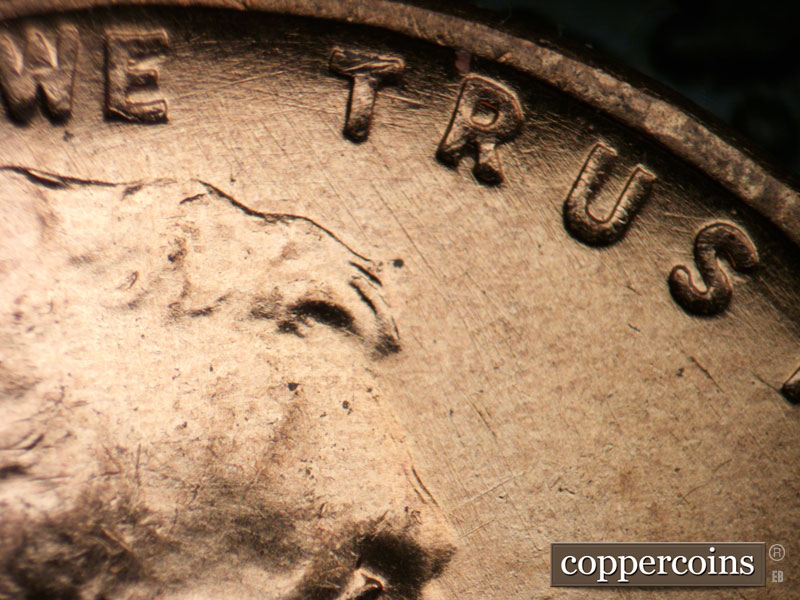 Die-stage B marker on 1952D•1MM•063 (1952 Repunched Mint Mark).