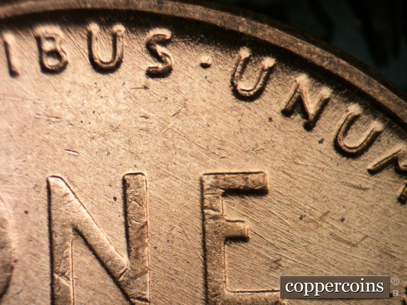 Die-stage B marker on 1952D•1MM•063 (1952 Repunched Mint Mark).