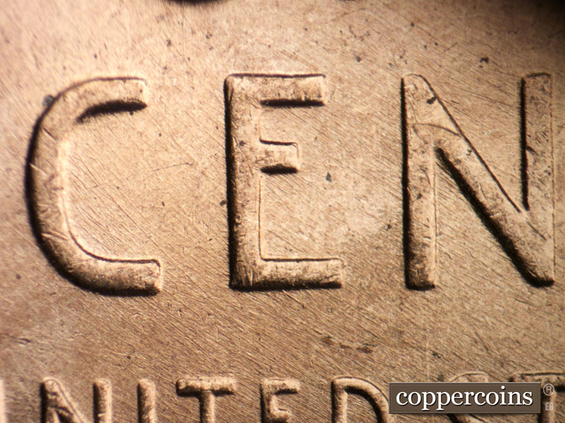 Die-stage B marker on 1952D•1MM•063 (1952 Repunched Mint Mark).