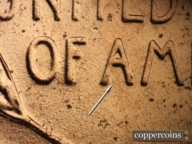 Die-stage B marker on 1952D•1MM•064 (1952 Repunched Mint Mark).