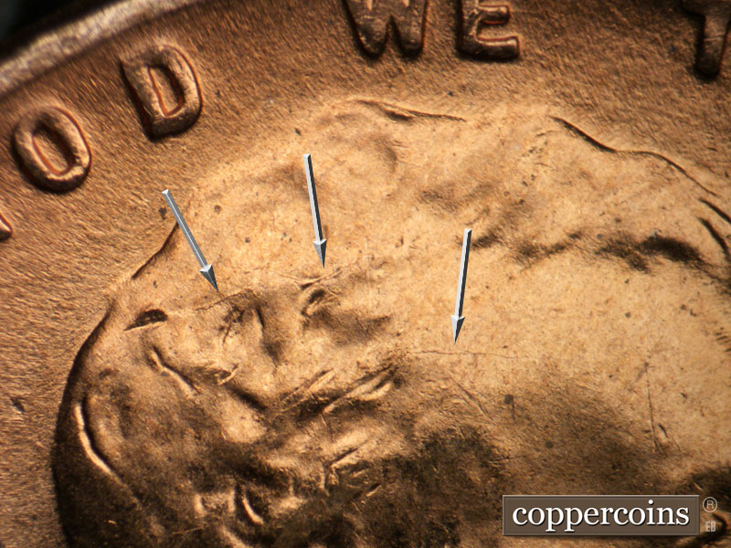 Die-stage B marker on 1952D•1MM•065 (1952 Repunched Mint Mark).
