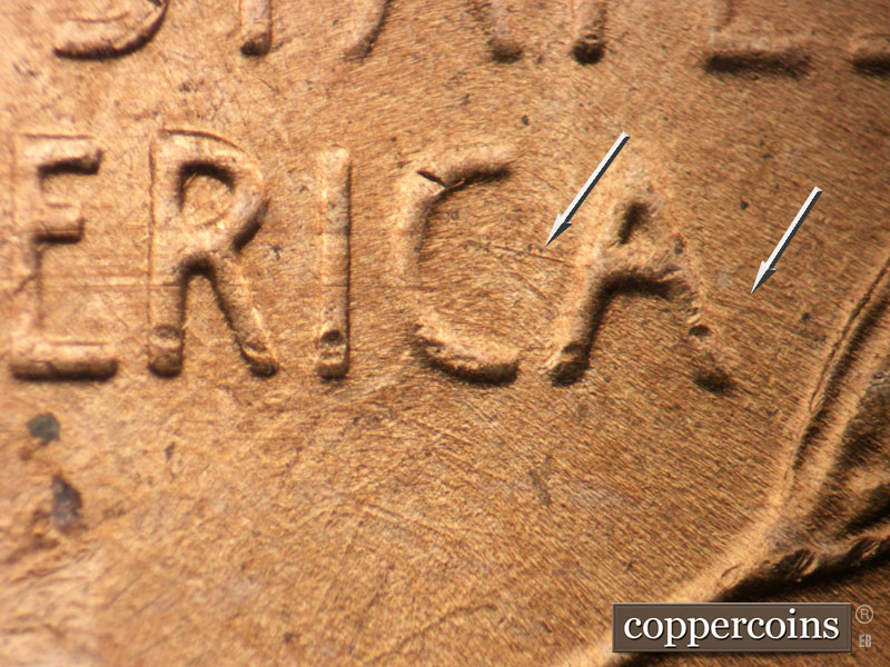Die-stage B marker on 1952D•1MM•065 (1952 Repunched Mint Mark).