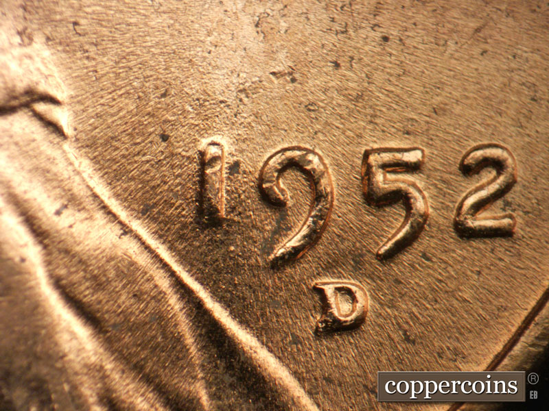 Die-stage C marker on 1952D•1MM•068 (1952 Repunched Mint Mark).