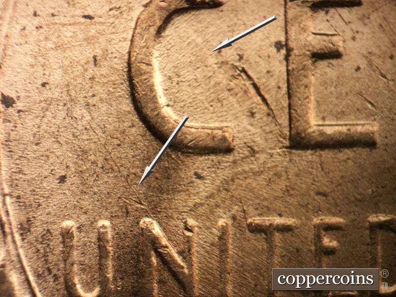 Die-stage C marker on 1952D•1MM•068 (1952 Repunched Mint Mark).
