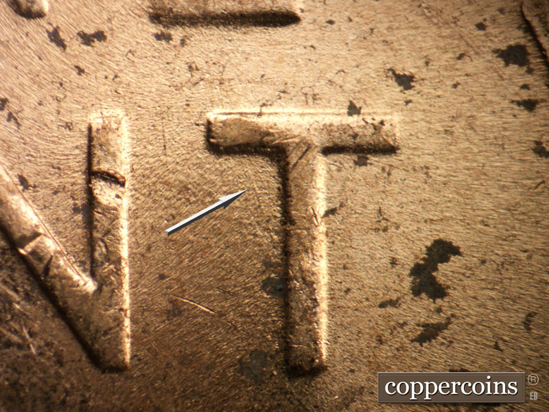 Die-stage C marker on 1952D•1MM•069 (1952 Repunched Mint Mark).
