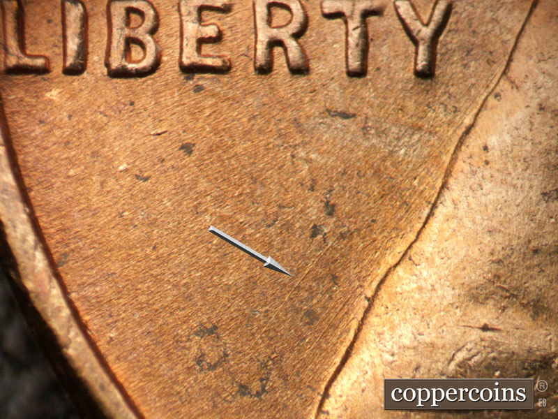 Die-stage B marker on 1952D•1MM•071 (1952 Repunched Mint Mark).