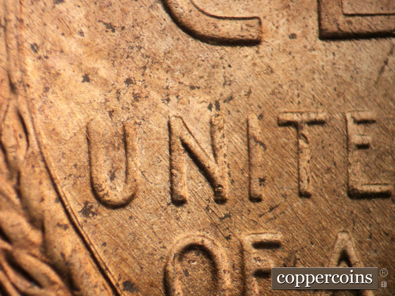 Die-stage B marker on 1952D•1MM•071 (1952 Repunched Mint Mark).