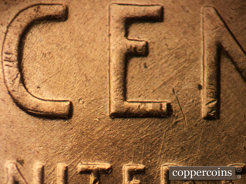 Die-stage B marker on 1952D•1MM•072 (1952 Repunched Mint Mark).