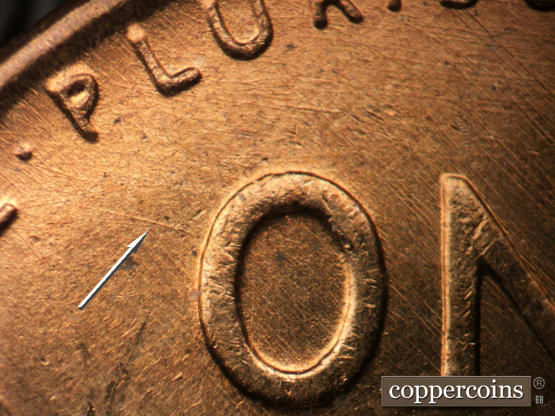 Die-stage B marker on 1952D•1MM•075 (1952 Repunched Mint Mark).