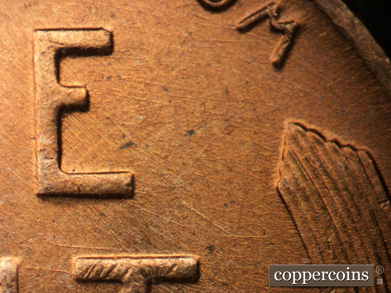Die-stage B marker on 1952D•1MM•075 (1952 Repunched Mint Mark).