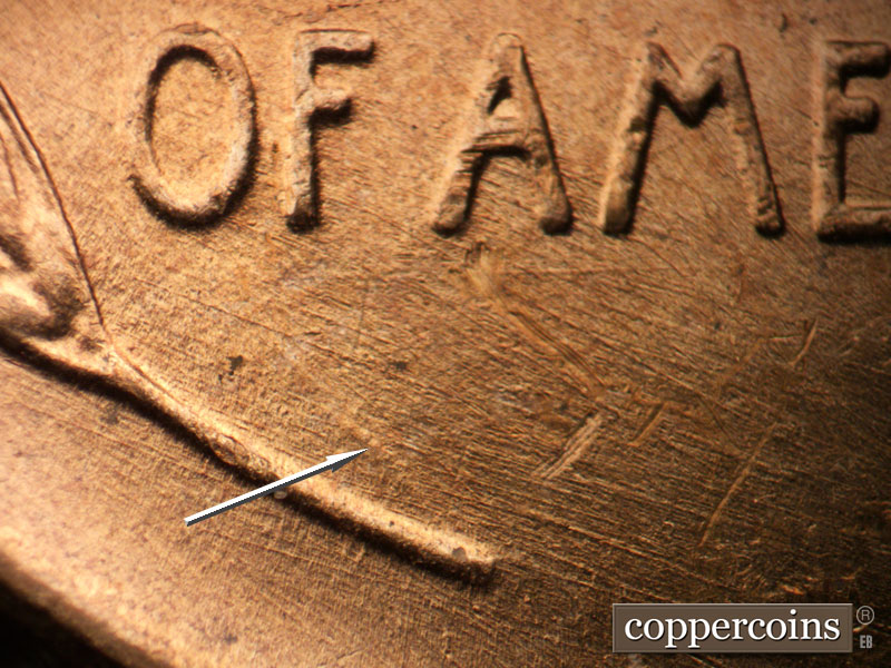 Die-stage B marker on 1952D•1MM•075 (1952 Repunched Mint Mark).