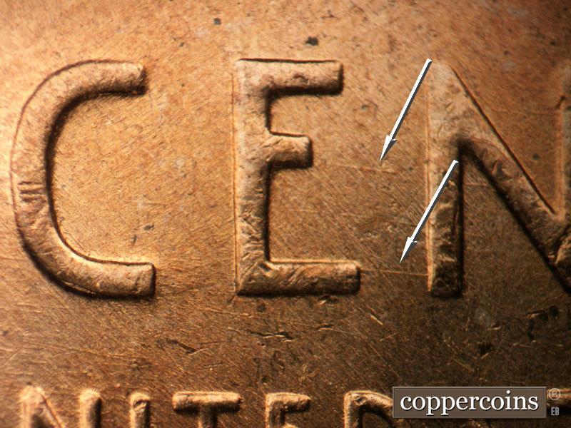 Die-stage B marker on 1952D•1MM•075 (1952 Repunched Mint Mark).