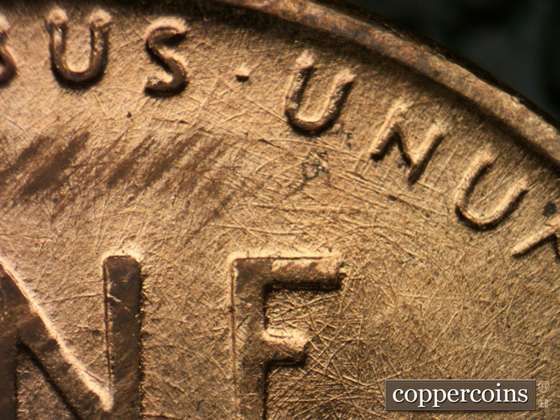 Die-stage B marker on 1952D•1MM•080 (1952 Repunched Mint Mark).